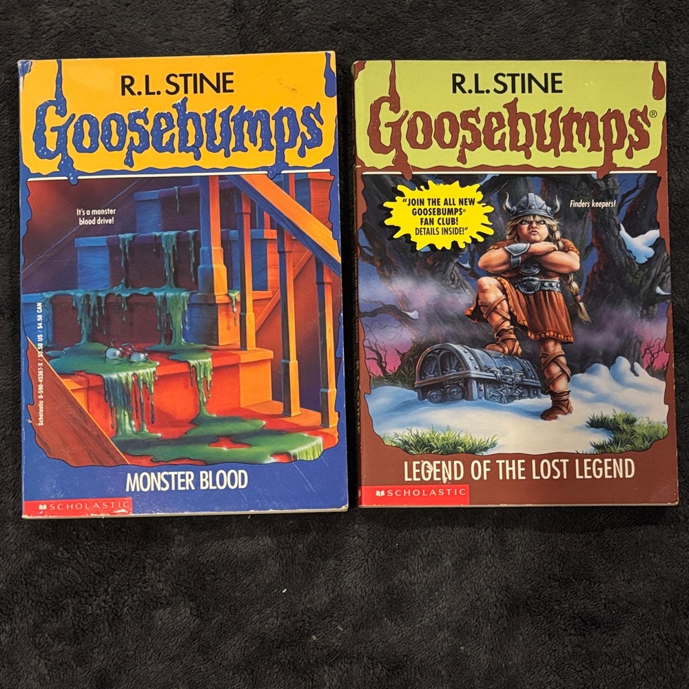 R.L. Stine VINTAGE Goosebumps Paperback Lot 3 & 47 - Yellow & Green Covers